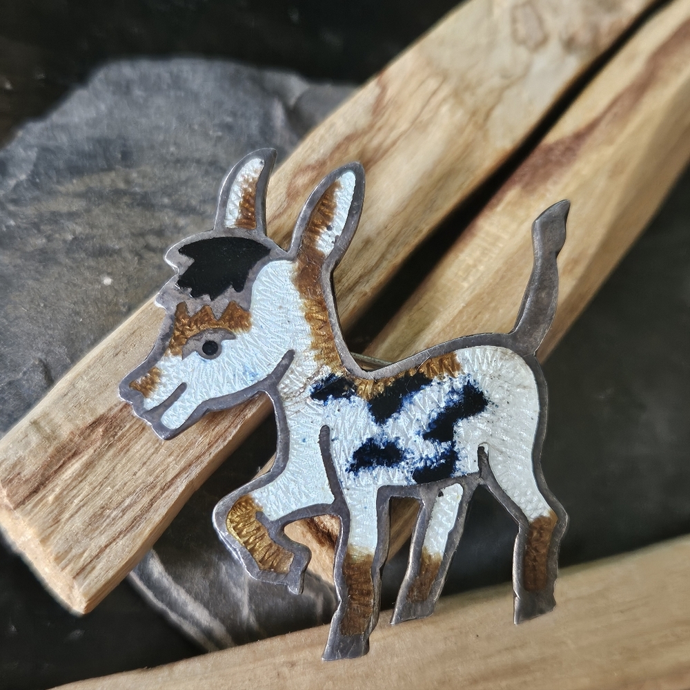 Rare Taxco Sterling Silver Donkey Brooch